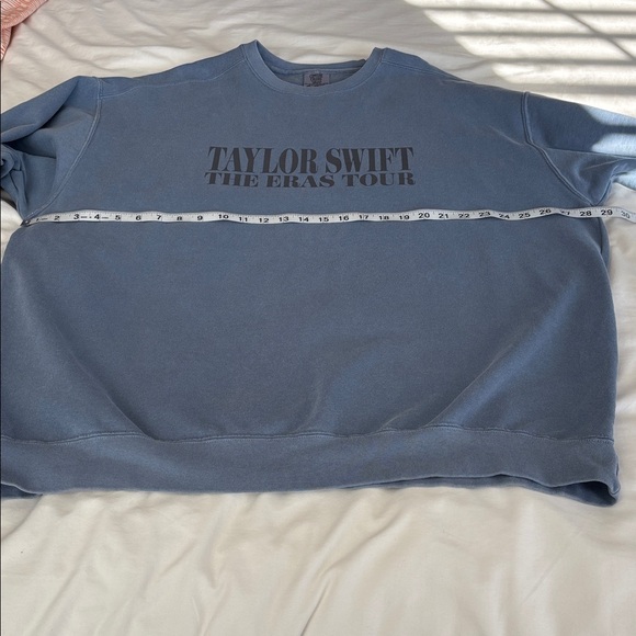 Taylor Swift The Eras Tour Comfort Colors Blue Crewneck Sweater 3XL Oversized - Picture 6 of 10